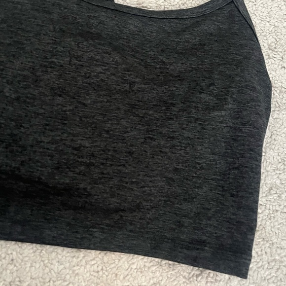 Women's Charcoal Gray Long Sports Bra - Picture 3 of 5